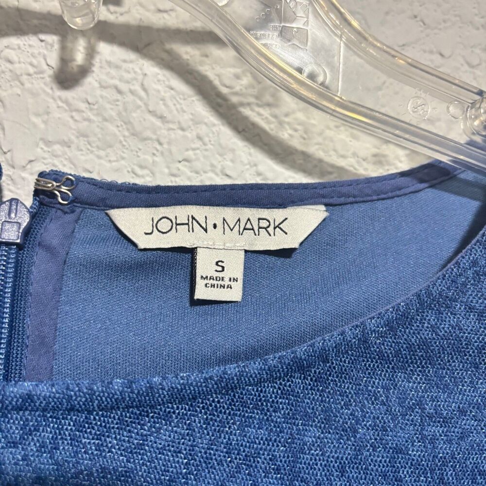 John‎ Mark Fleur In Bloom Blouse Top Small Blue White Embroidery Bell Sleeve - Picture 3 of 9
